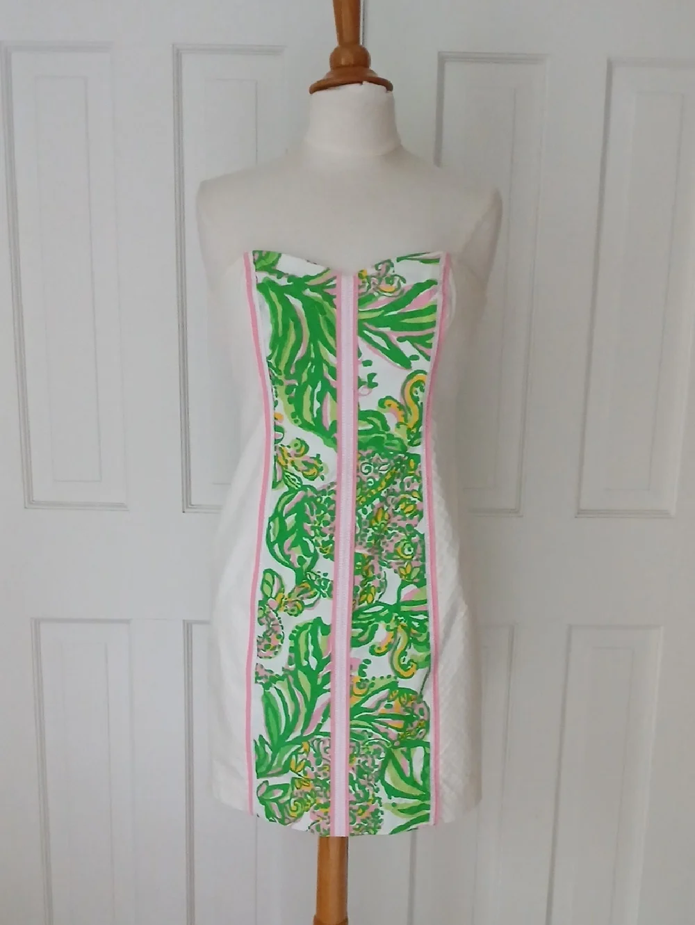 Lilly Pulitzer Angela Dress Resort White Seeing Pink Elephants - Picture 2 of 7